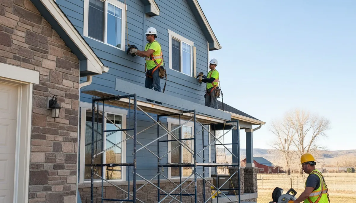 Vinyl siding installation for Fort Collins, CO home exterior by local siding contractor